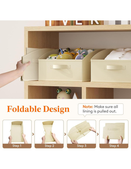 Cestas de Almacenamiento Lifewit 6 Piezas Trapezoidales Beige