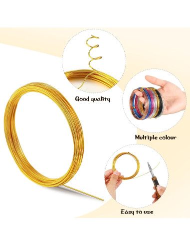 Alambre de Aluminio Ferraycle 25 Rollos 0.8 mm 125 m Colores