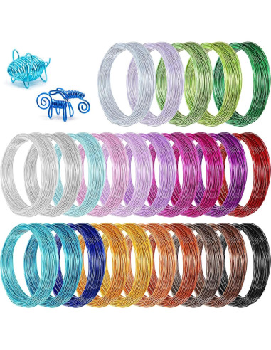 Alambre de Aluminio 25 Colores 20 Gauge 375m para Manualidades