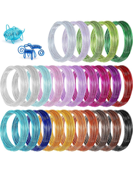 Alambre de Aluminio 25 Colores 20 Gauge 375m para Manualidades