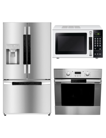 Cubiertas de Manijas de Refrigerador BlueStars, Juego de 6, Negro