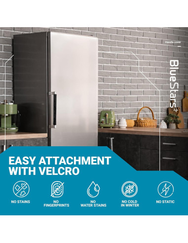 Cubiertas de Manijas de Refrigerador BlueStars, Juego de 6, Negro