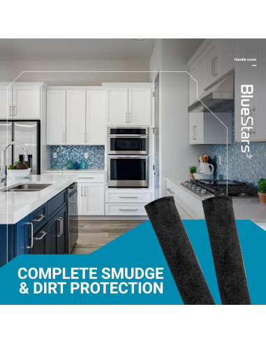 Cubiertas de Manijas de Refrigerador BlueStars, Juego de 6, Negro