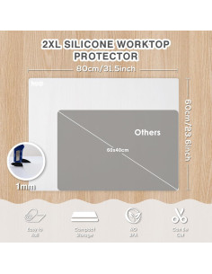 Alfombrilla de Silicona Extra Grande Foepoge 80 x 60 cm Antiadherente 2