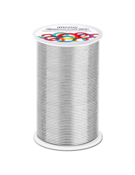 Alambre de Manualidades Anezus 165m 1mm Plata para Joyería