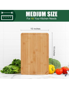 Tabla de Cortar de Bambú Orgánico Homaxy 38.1x25.4cm con Canal 2