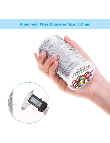 Alambre de Manualidades Anezus 165m 1mm Plata para Joyería