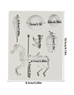 Molde de Silicona QDMOLDS Carrusel 25x17 cm para Pasteles 2