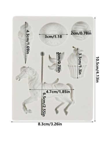 Molde de Silicona QDMOLDS Carrusel 25x17 cm para Pasteles