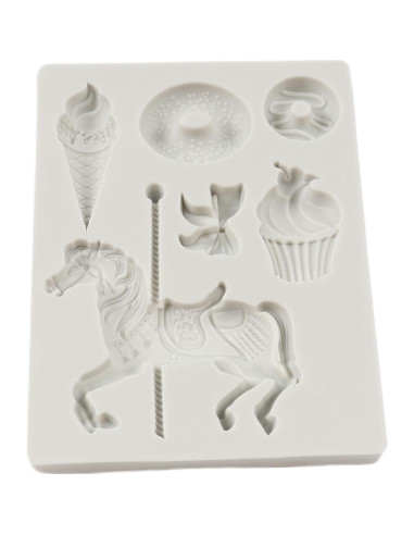 Molde de Silicona QDMOLDS Carrusel 25x17 cm para Pasteles