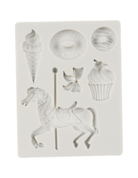 Molde de Silicona QDMOLDS Carrusel 25x17 cm para Pasteles