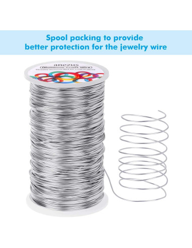 Alambre de Manualidades Anezus 165m 1mm Plata para Joyería