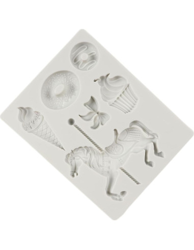 Molde de Silicona QDMOLDS Carrusel 25x17 cm para Pasteles
