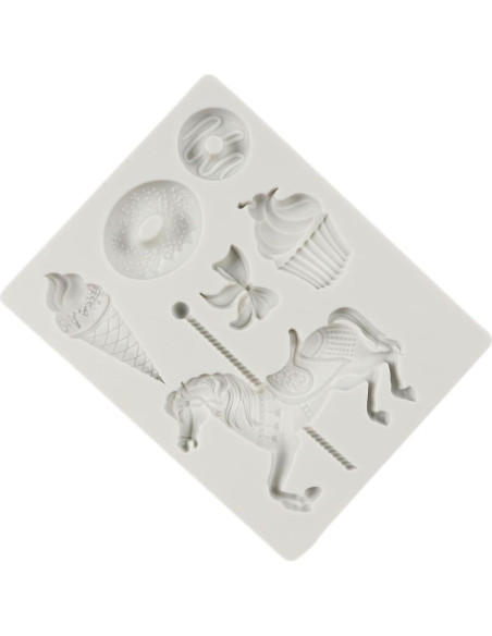 Molde de Silicona QDMOLDS Carrusel 25x17 cm para Pasteles