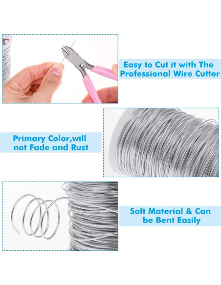 Alambre de Manualidades Anezus 165m 1mm Plata para Joyería