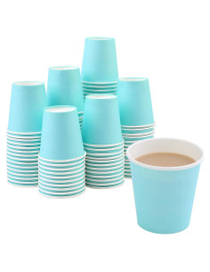 Vasos de papel desechables Hssugi 3 oz 100 unidades azules