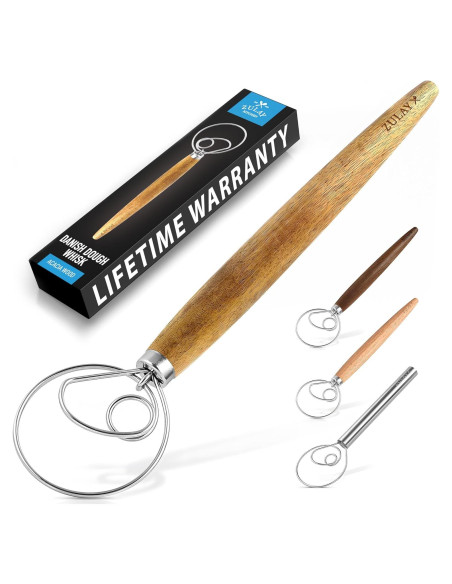 Batidor Danés Zulay Kitchen 33 cm Acero Inoxidable Madera