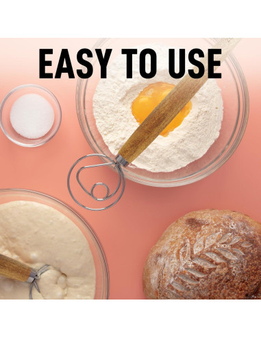 Batidor Danés Zulay Kitchen 33 cm Acero Inoxidable Madera