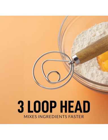 Batidor Danés Zulay Kitchen 33 cm Acero Inoxidable Madera