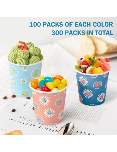 Vasos de Papel Desechables SIUQ 3 oz - Paquete 1200 Unidades