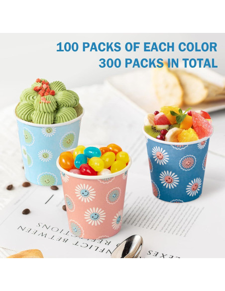 Vasos de Papel Desechables SIUQ 3 oz - Paquete 1200 Unidades