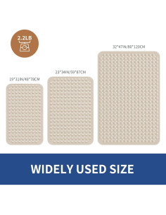 Tapete de Baño Antideslizante OTHWAY 79x48cm TPE Albaricoque 2