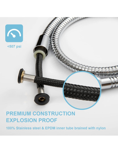 Manguera de Ducha OFFO 121.92 cm Acero Inoxidable Alta Presión