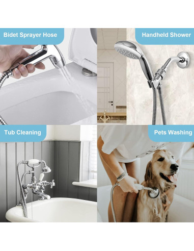 Manguera de Ducha OFFO 121.92 cm Acero Inoxidable Alta Presión