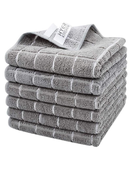 Paños de Microfibra para Cocina HYER KITCHEN - 6 Unidades 30x30cm