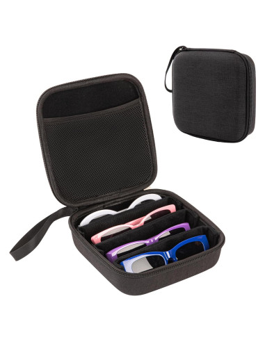Estuche Organizador de Gafas de Sol Negro 4 Compartimentos
