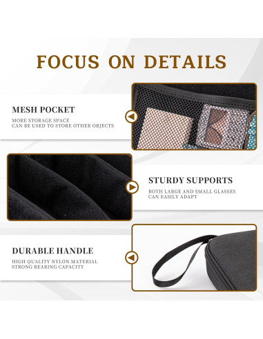 Estuche Organizador de Gafas de Sol Negro 4 Compartimentos