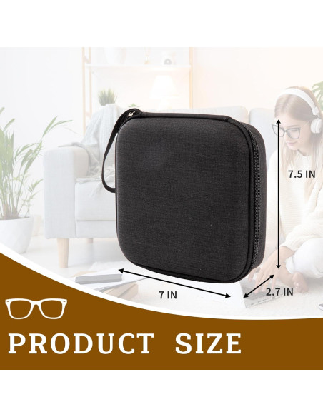 Estuche Organizador de Gafas de Sol Negro 4 Compartimentos