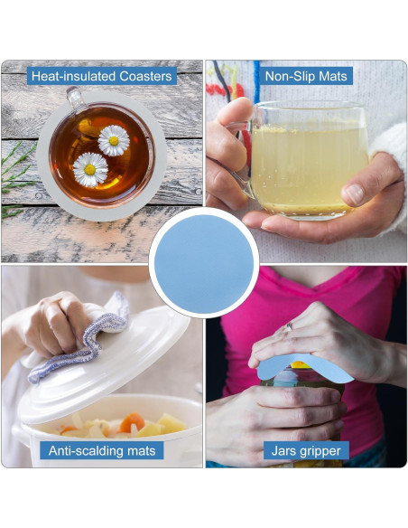 Abrebotellas de Goma uxcell 3 Piezas Antideslizantes Azul