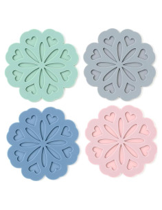 Juego de 4 Posavasos de Silicona Colinda - Antideslizantes y Resistentes al Calor