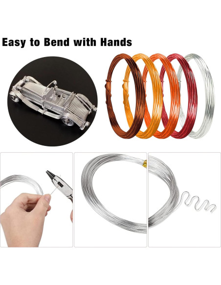 12 Rollos Alambre de Aluminio 1mm 5m para Manualidades DIY