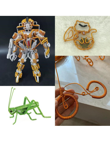 12 Rollos Alambre de Aluminio 1mm 5m para Manualidades DIY