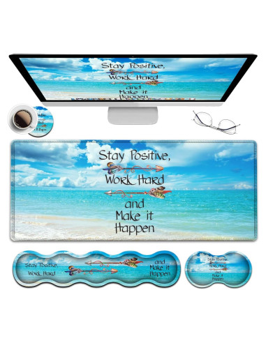 Set Reposamuñecas Ergonómico JVGFYNKL + Alfombrilla XXL 80x30cm