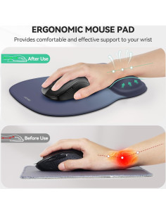 Almohadilla de Ratón Ergonómica TECKNET con Reposamuñecas Gel 2