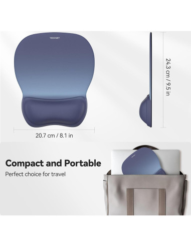 Almohadilla de Ratón Ergonómica TECKNET con Reposamuñecas Gel