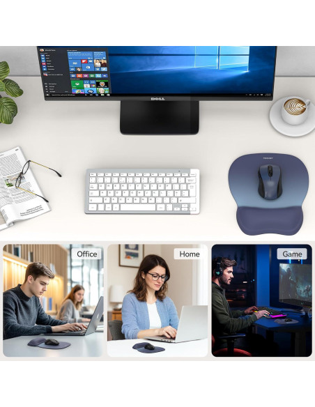 Almohadilla de Ratón Ergonómica TECKNET con Reposamuñecas Gel