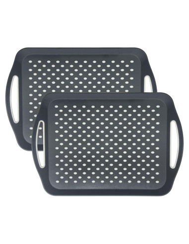 Bandeja de Servicio Antideslizante Genérico 45x31.5 cm Gris - 2 Paquete