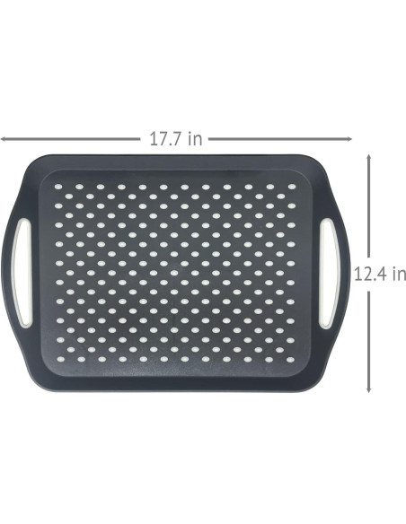 Bandeja de Servicio Antideslizante Genérico 45x31.5 cm Gris - 2 Paquete Bandeja de Servicio Antideslizante Genérico 45x31.5 cm Gris - 2 Paquete