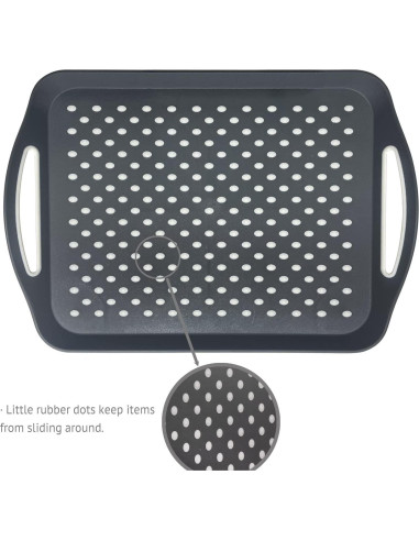 Bandeja de Servicio Antideslizante Genérico 45x31.5 cm Gris - 2 Paquete