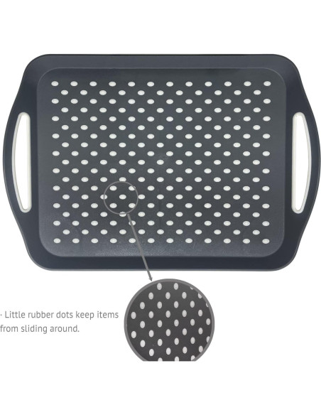 Bandeja de Servicio Antideslizante Genérico 45x31.5 cm Gris - 2 Paquete Bandeja de Servicio Antideslizante Genérico 45x31.5 cm Gris - 2 Paquete