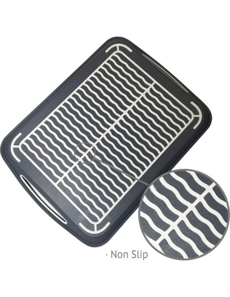 Bandeja de Servicio Antideslizante Genérico 45x31.5 cm Gris - 2 Paquete Bandeja de Servicio Antideslizante Genérico 45x31.5 cm Gris - 2 Paquete