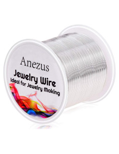 Alambre de Joyería Anezus 22 Calibres Cobre Plateado 45m