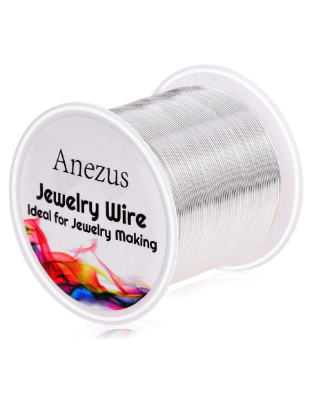Alambre de Joyería Anezus 22 Calibres Cobre Plateado 45m