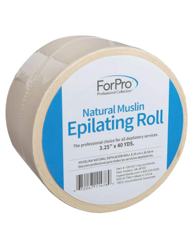 Rollo de Muselina Natural ForPro 8.26 cm x 36.58 m para Depilación