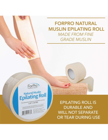 Rollo de Muselina Natural ForPro 8.26 cm x 36.58 m para Depilación