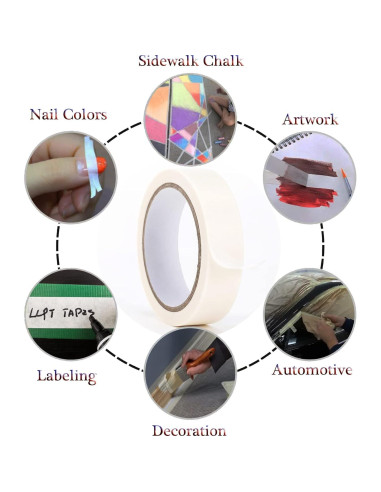 Cinta de Enmascarar LLPT 1" x 50.29m Beige 5 Piezas